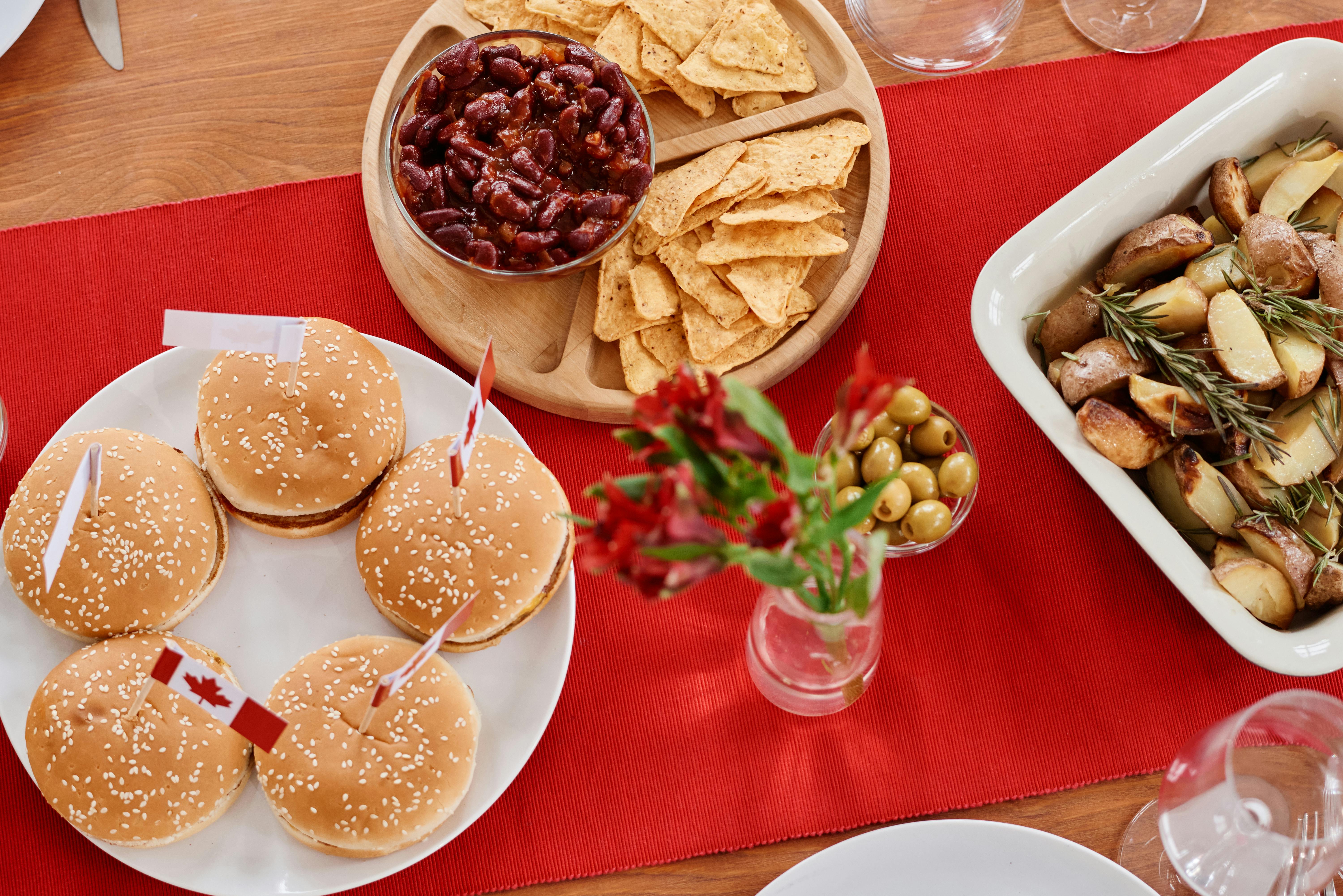 a variety of food on top of a table